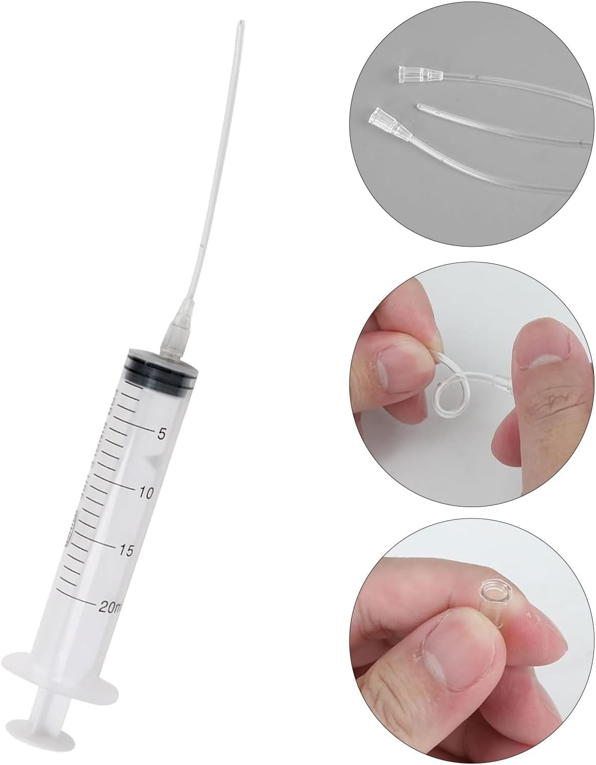 Aiyraa Pack of 12 Syringes with Hose, 20 Ml Syringe Set, Feeding Tool for Young Birds, Parrots, Pigeons, Ideal for Milk, Water, Medication, Easy to Clean image number 2
