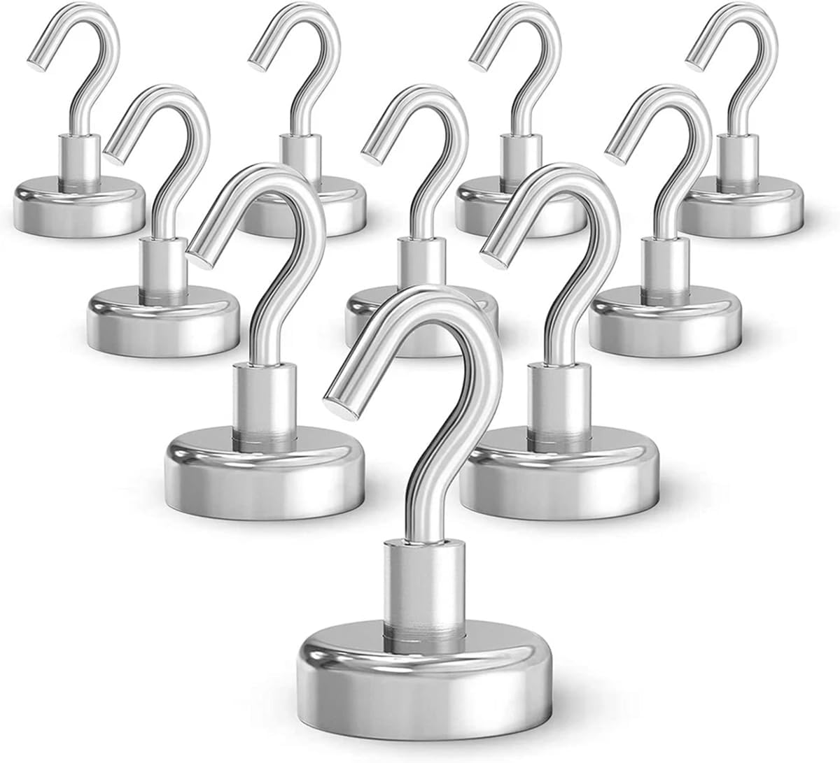 QFM Magnetic Hooks, 35Lbs Heavy Duty Magnets with Hook for Refrigerator, 10Pcs Strong Magnetic Wall Hooks for Hanging, Grill, Toolbox, Storage, Cruise Cabins(20Mm) image number 3