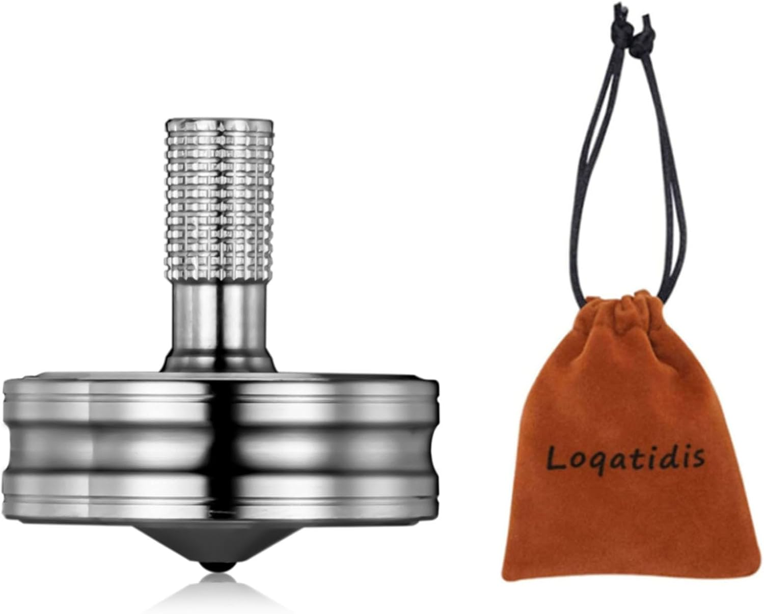 Premium Stainless Steel Spinning Top, Great CNC Machined Made, Perfectly Balanced, Spin Long Time, Easy to Twirl, Time Killer, Kinetic Desktop EDC Fidget Toys (M, Silver) image number 1