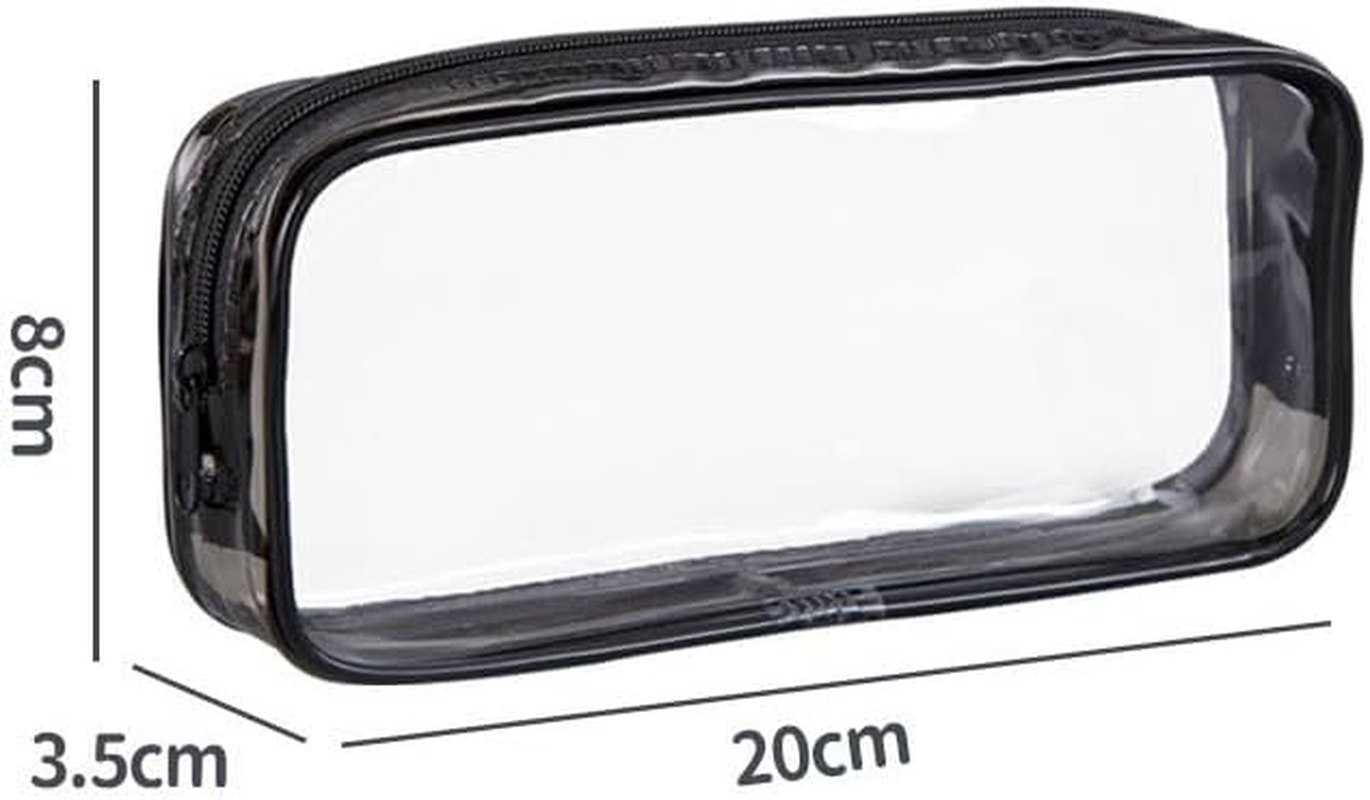 Clear PVC Zipper Pouch Set - Travel Toiletry and Cosmetic Organizer for Women, Transparent Makeup Pencil Bag with Large Capacity 2-Piece. image number 4