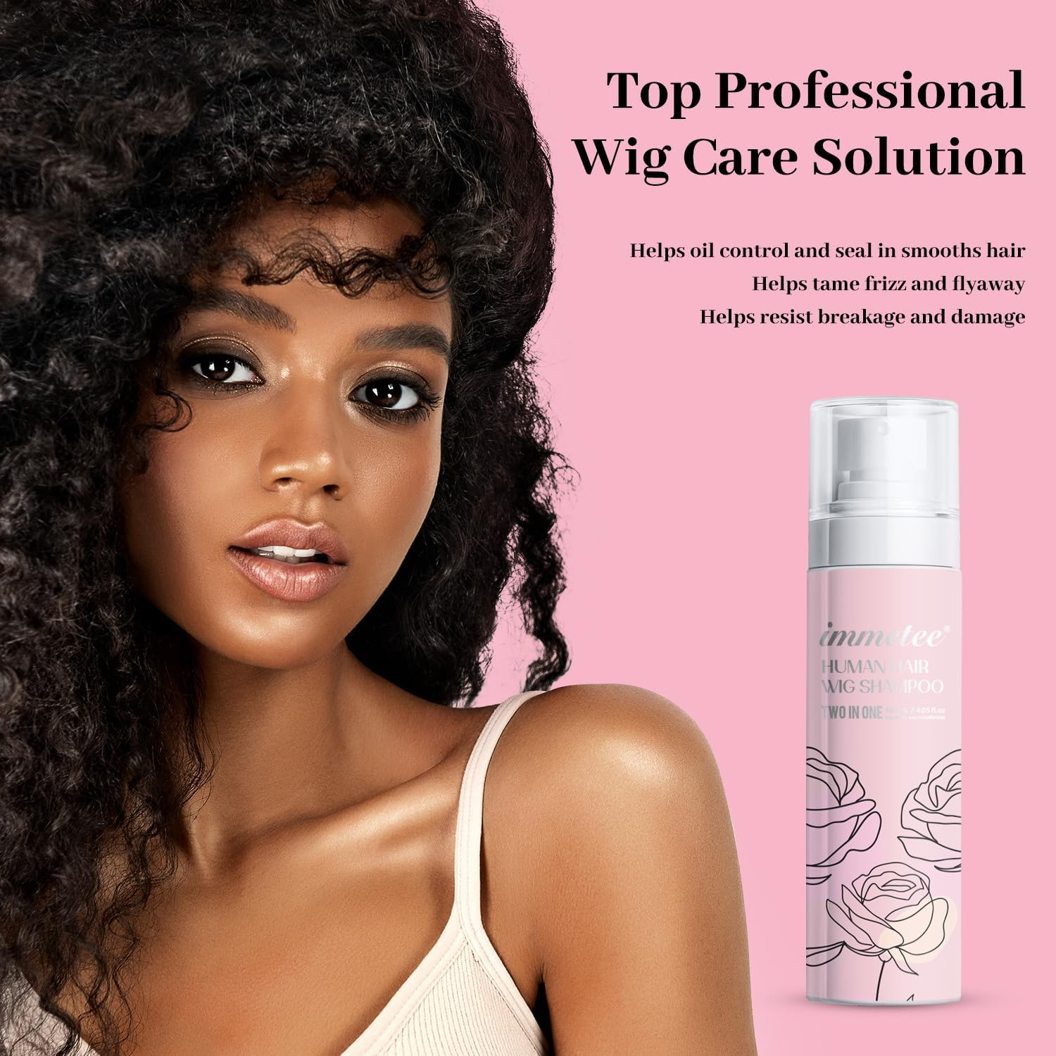 Immetee 2 in 1 Wig Shampoo and Wig Conditioner, Extend the Life of a Wig, Wig Shampoo.120Ml/4.05Fl.Oz (Natural Wigs) image number 3