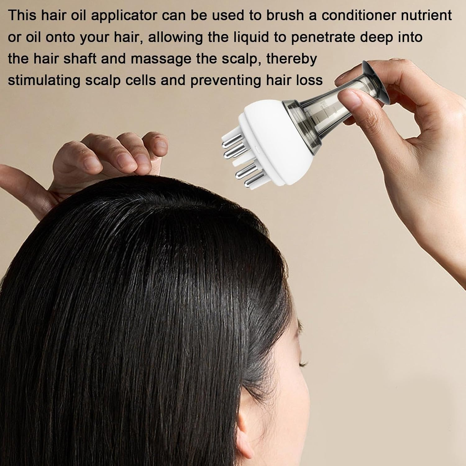 Scalp Oil Applicator, Anti-Leak Oil Comb Rollerball Hair Oiling Applicator, Portable Scalp Massager Hair Growth Tool, Hair Care for Family, Home and Travel Loganz - Red image number 4