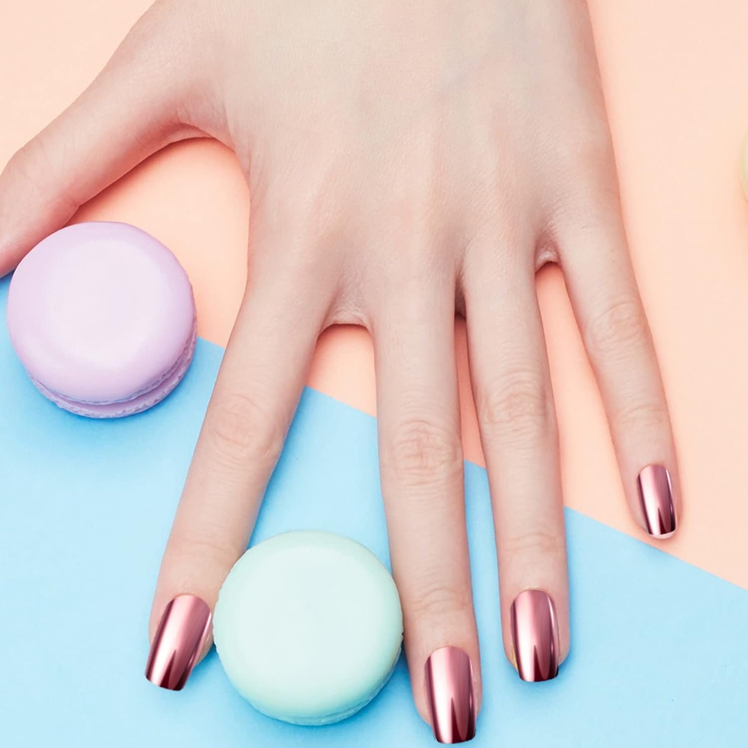 Duufin 22 Colours Nails Chrome Powder Set Chrome Glitter Powder Holographic Nail Powder Chameleon Powder Aurora Chrome Nail Powder Shiny Candy Powder with 22 Pieces Eyeshadow Pens for Nail Art