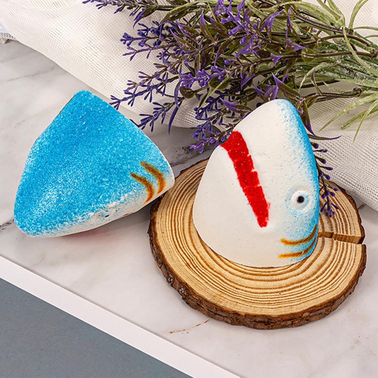 3Pcs Natural Bathing Bomb Shark Bubble Bath Salt Bomb Skin-Friendly Bath Salt Fragrance Bathing Travel-Friendly for Family Friends image number 1