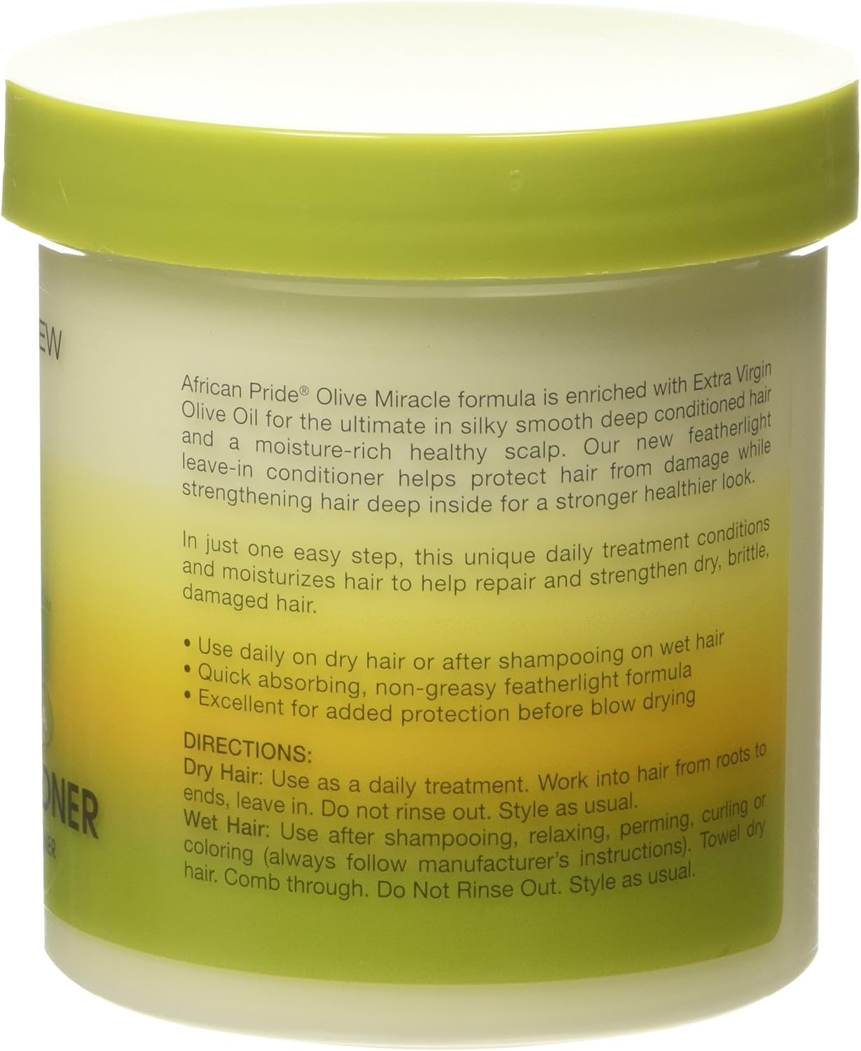 African Pride Olive Miracle Leave-In Conditioner, 15 Ounce image number 6