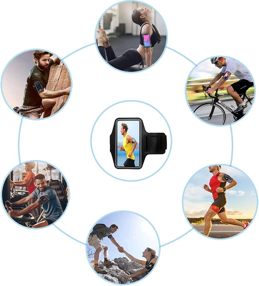 Sport Armband Mobile Phone, Armband Arm Pocket, Sport Armband Mobile Phone Case, Sweatproof Running Armband for Iphone, Huawei, Xiaomi, LG, Samsung Galaxy Smartphone, up to 6.5 "