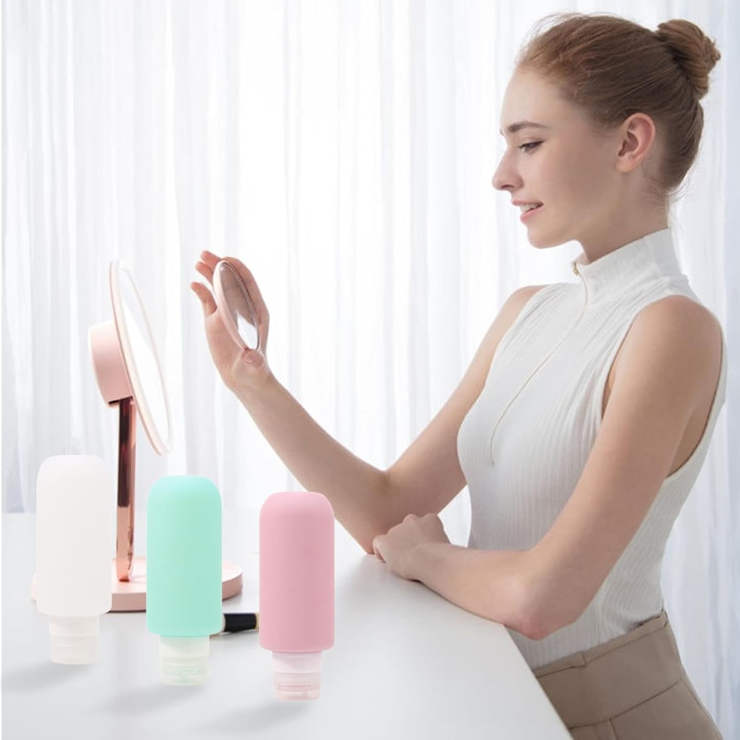 Silicone Travel Bottles 3Pcs Leak Proof Silicone Squeezable Containers for Toiletries, 200Ml Portable Travel Bottles Set for Traveling, BPA Free, Refillable, for Lotion Liquid, Shampoo, Conditioner image number 2