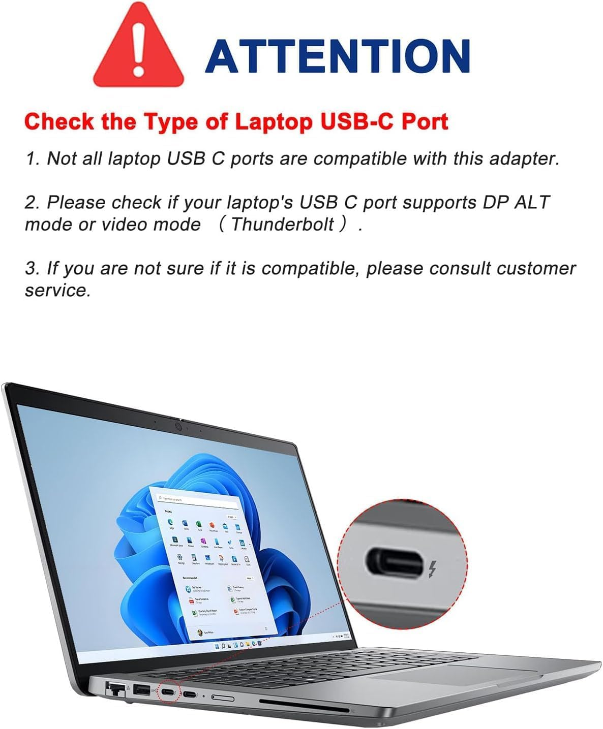 Vrythn USB C to Dual HDMI Hub, 4-In-1 Triple Display USB C Hub, Type C to 2 HDMI 4K Compatible with Macbook Pro/Air, Chromebook Pixel, HP and More-Also Come with 100W PD & USB 3.0 Port image number 4