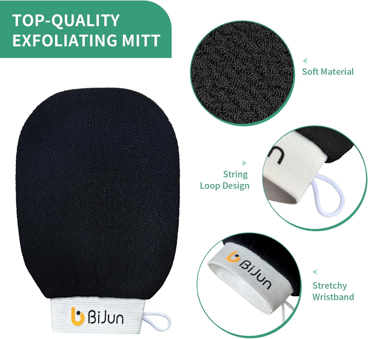 Hai+Exfoliating Moroccan Hammam Mitt Kessa Scrub Gloves,Remove Dead Skin Bath Body Scrub Mitt image number 1