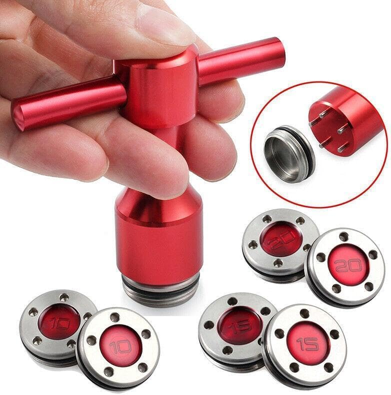 AIMALL 2X 10/15/20G Golf Custom Weights +Wrench for Titleist Scotty Cameron Putters Red, Durable Stainless Steel, with Rubber O-Rings