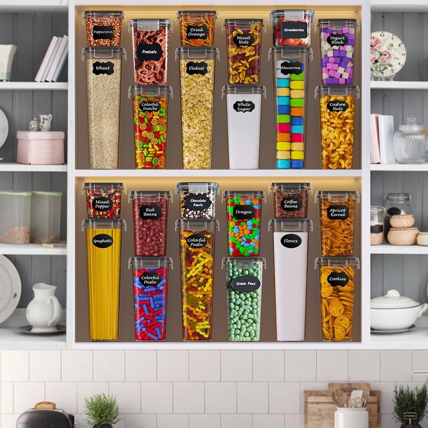 24 Pcs Airtight Food Storage Containers with Lids Clear Food Storage Containers Kitchen Pantry Organizers Storage Containers Bpa-Free Plastic Food Storage Box Food Canisters with Lids Airtight image number 4