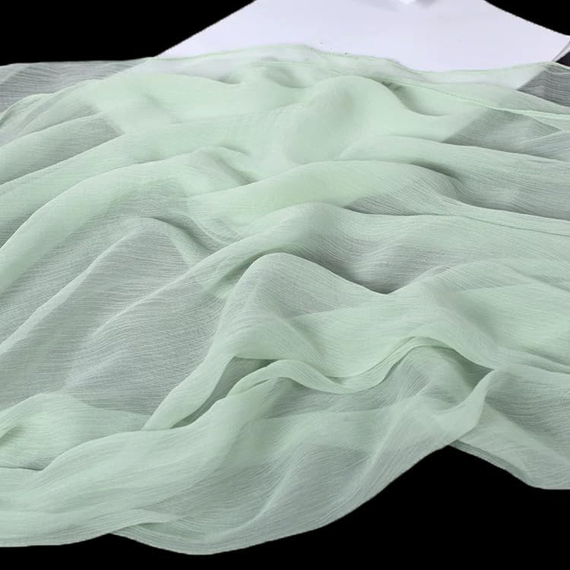 Lina & Lily Crinkled Chiffon Women'S Scarf Shawl Wrap Spring Summer Sheer Silky Featherlight - Baby Blue image number 5