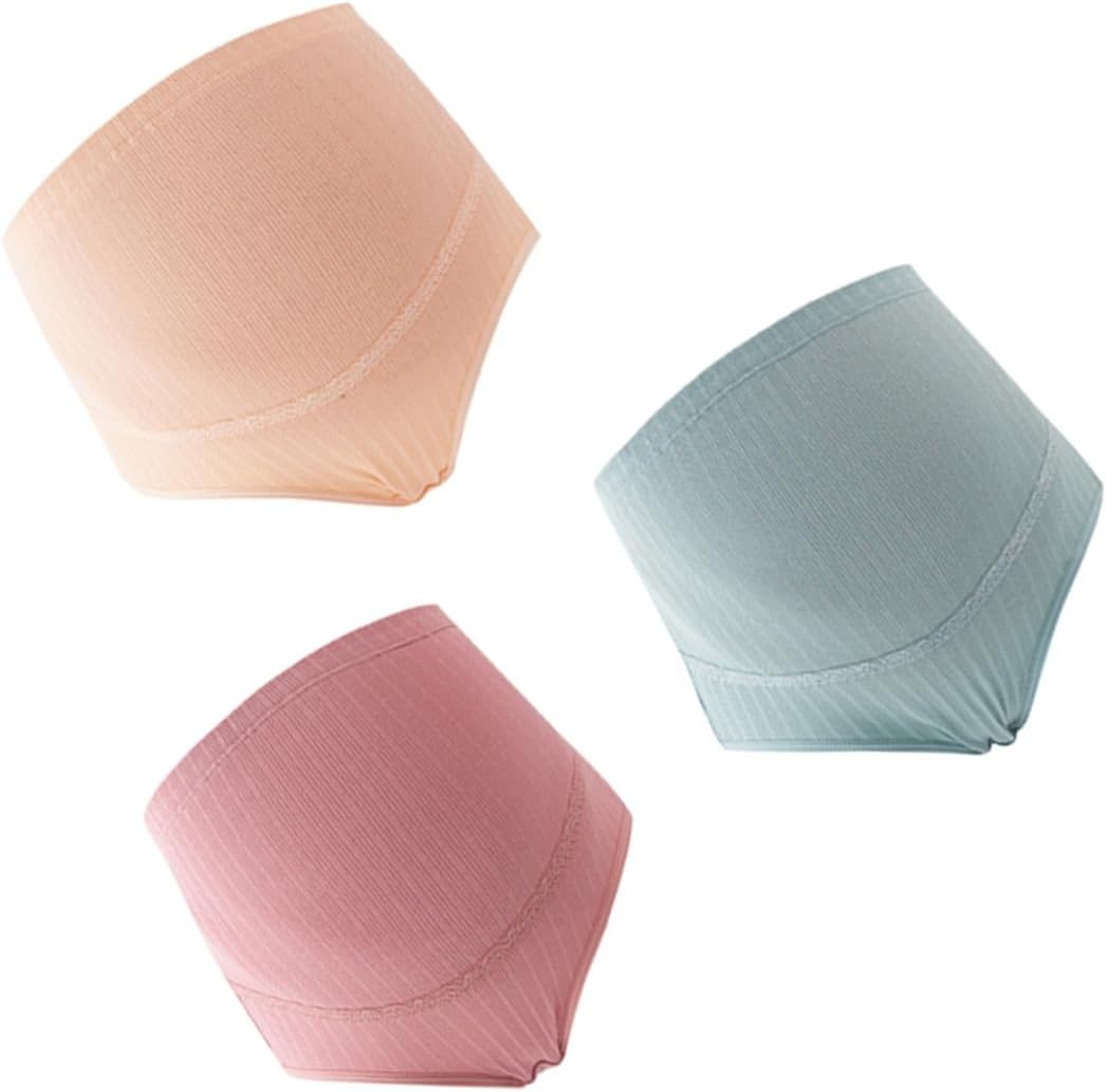 3Pcs High Waisted Maternity Underwear Panties Cotton Underwear High Waist Maternity Comfortable image number 1