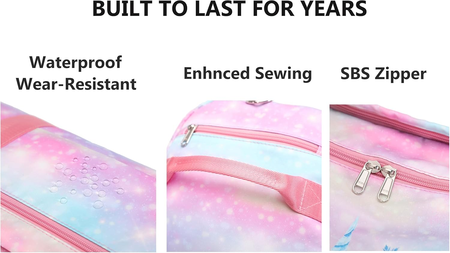 Sports Gym Bag Dance Bag Carry on Weekender Bag for Girls Teen Women, Waterproof Travel Duffle Bag with Wet Pocket and Shoe Compartment, Tiedyepink, Bag Only image number 2