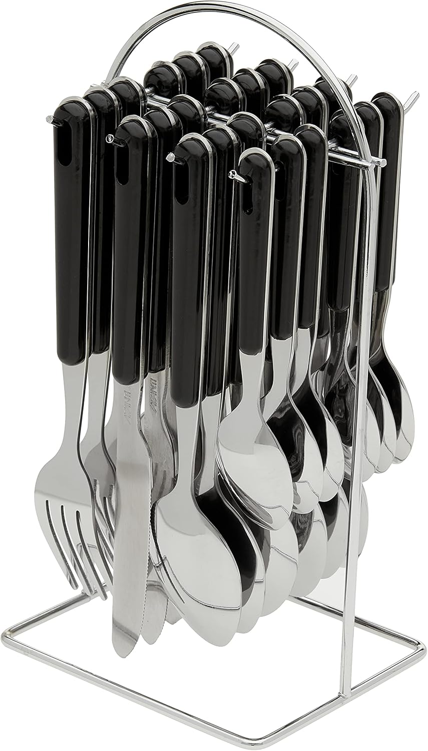 Avanti 16721 24 Piece Hanging Cutlery Set with Wire Frame, Black image number 2
