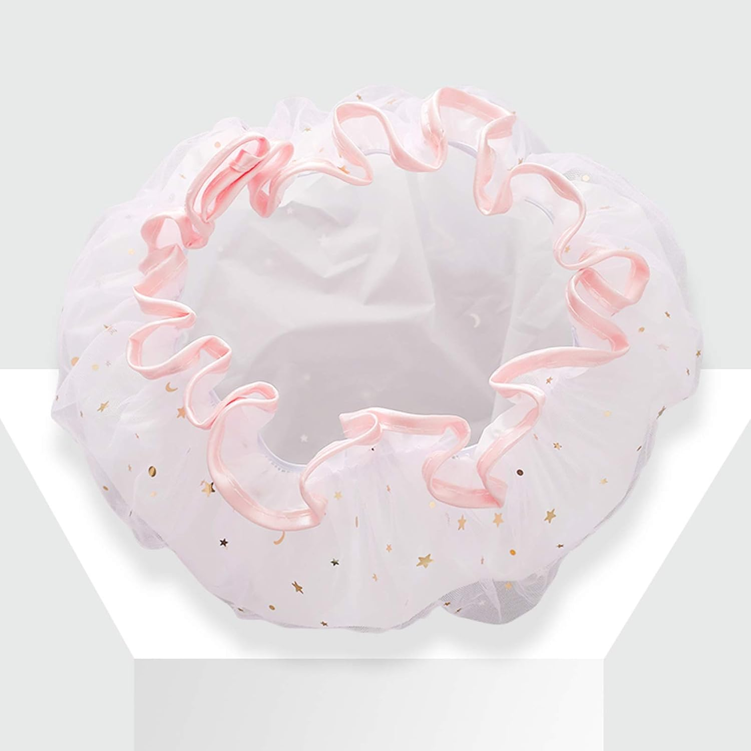 Useful Shower Cap Women'S Adult Waterproof Bathing Double Thickening Cute Shower Cap Hair Mask Care Hair Cover Suitable for Ladies, Children and Girls, Travel Sp (Color : Pink) image number 4