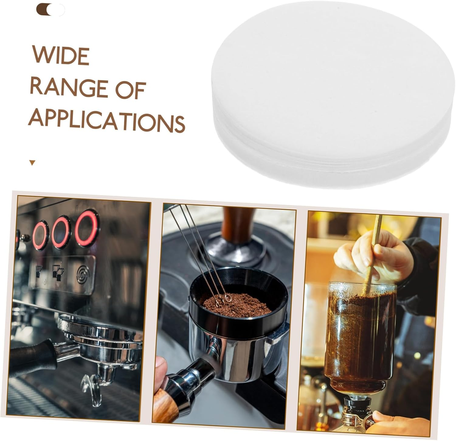 COHEALI 100Pcs Coffee Filter Paper Reusable Espresso Filter for Milk Tea Maker image number 2