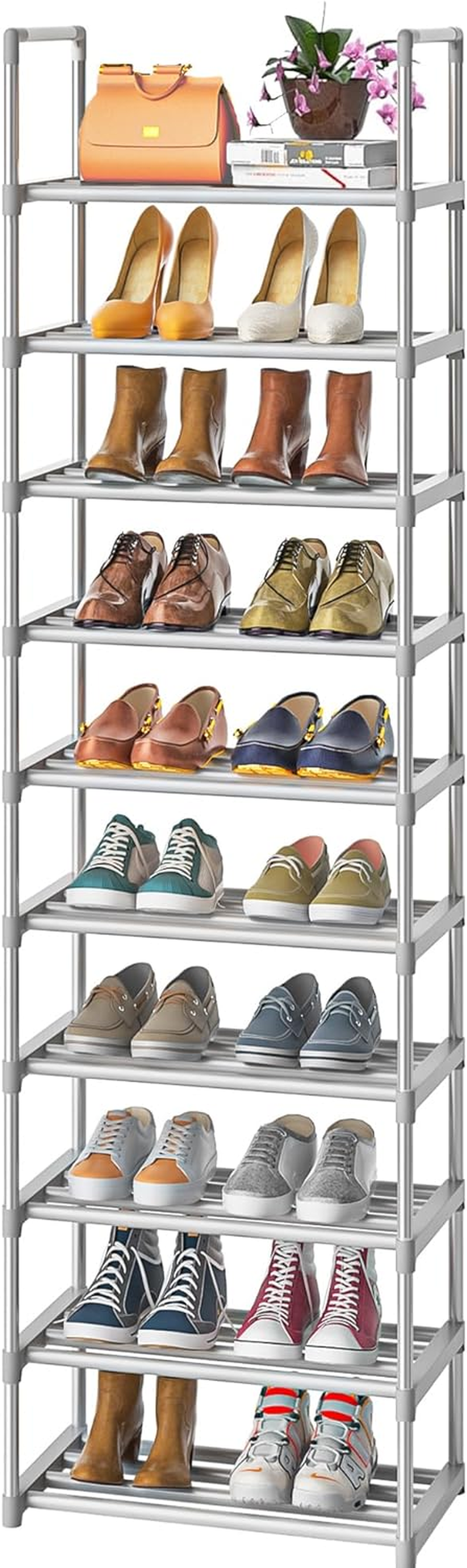 OYREL Shoe Rack, Sturdy Metal Shoe Storage, Narrow Shoe Rack,Shoe Shelf, Shoe Racks for Closets