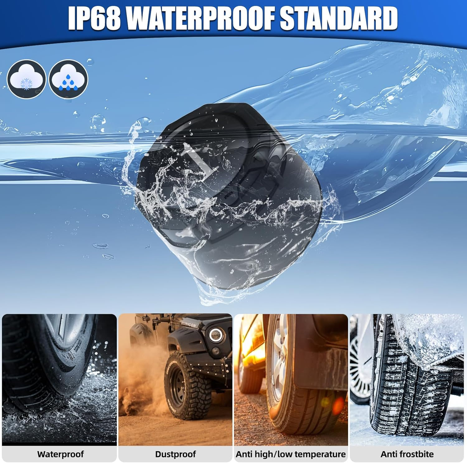 Tyre Tire Pressure Monitoring System,Trailer Tyre Pressure Monitoring System W/6 Tire External Sensors & 6 Alarm Modes,Lcd Display, Auto Sleep Mode,Tpms for RV Trailer Truck off Road Pickup(0-144 PSI) image number 5