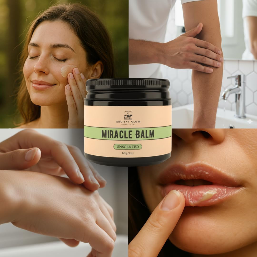 Ancient Glow Miracle Balm &ndash; Grass-Fed Tallow Balm with Honey Facial Moisturiser | 100% Natural Skincare | Deep Hydration for Dry, Sensitive, and Irritated Skin (Unscented 60G) image number 6