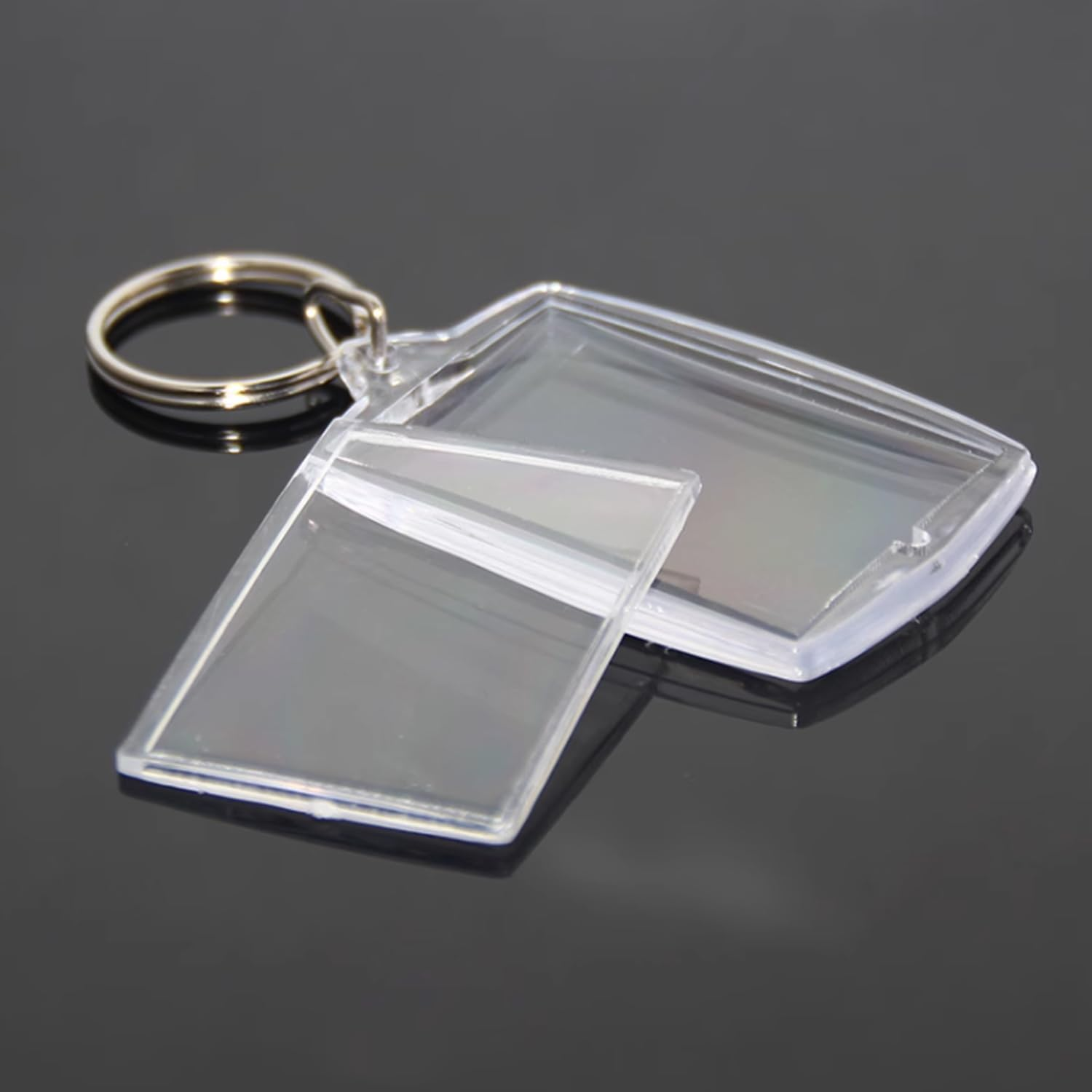 Yotsuba 10 Pack Clear Acrylic Photo Keychain, DIY Picture Frame Keyring with Zinc Alloy Ring - Keychain Kit for Making Custom Photo Keyring & Picture Keychain -Ideal for Birthdays and Christmas image number 4