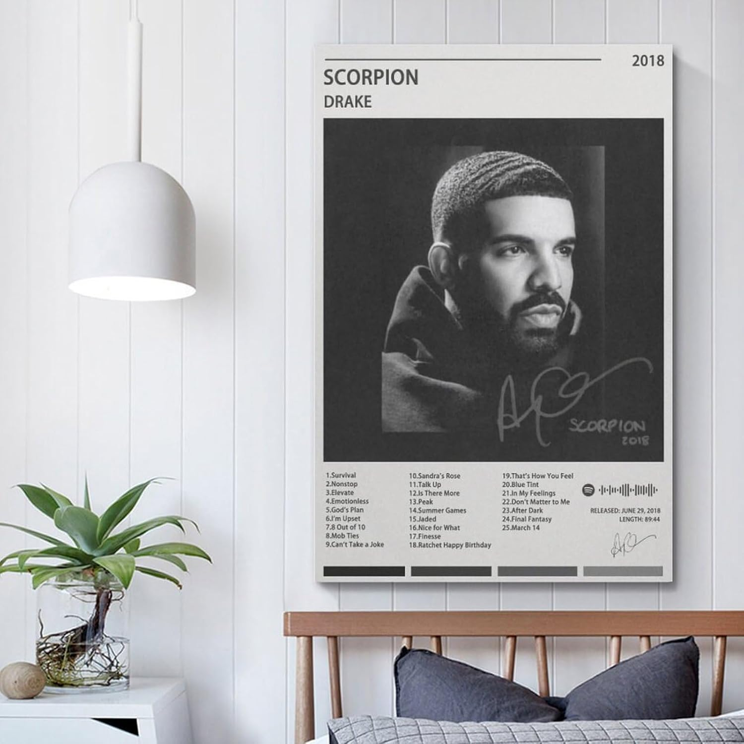 Singer Art Album Drake Retro Poster Poster Canvas Painting Wall Art Picture Home Decor Print for Bedroom Living Room Dorm Study Bar Office 08X12Inch(20X30Cm) image number 2