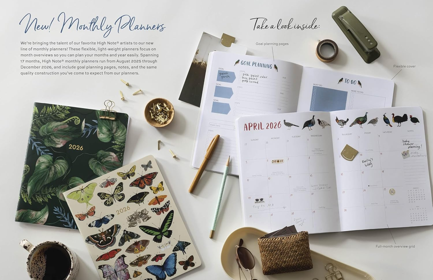 High Note 2026 Monthly Planner 17-Month Planner: August 2025 to December 2026, 7.75" X 9.75" - Orders of the Animals image number 1