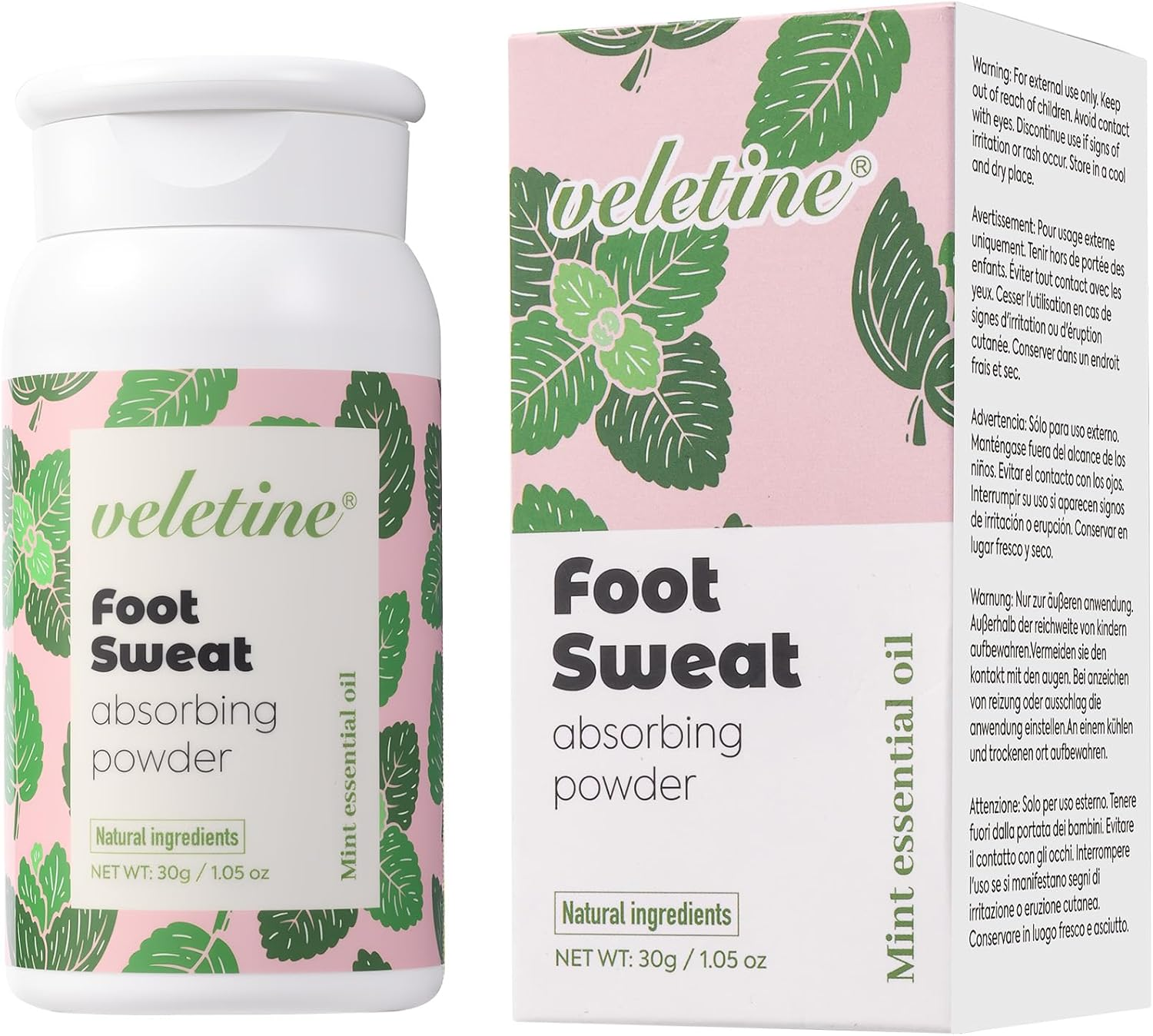Veletine Foot Sweat Absorbing Powder, Travel Size Feet Odor Powder for Smelly Shoes and Stinky Feet, Refreshing Foot Deodorizer Stick for Men＆Women,30G/1.05 Oz image number 2