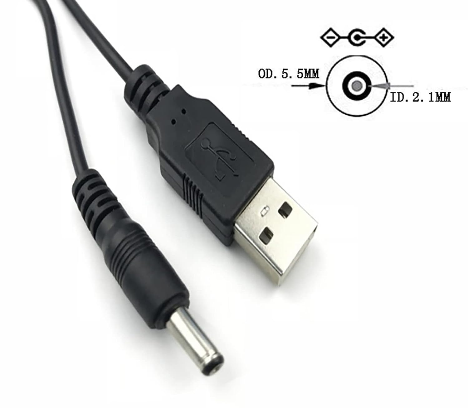 JR Joyreap USB to DC Power Cord 4Ft 120Cm USB 2.0 a Type Male to DC 5.5 X 2.1Mm DC 5V Power Plug Connector Cable USB to 5V Power Charging Adapter (Black) image number 4