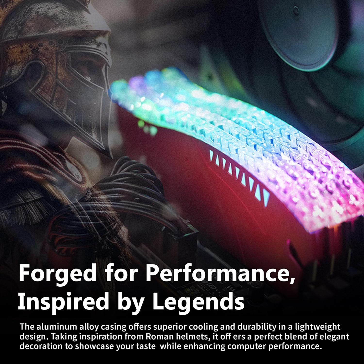 DATO DDR4 RAM 32GB Kit 16Gbx2 Memory with RGB Heatsink 3200Mhz CL16 1.35V XMP PC4-25600 288 Pin Non-Ecc UDIMM Desktop Memory Module for Gaming - ARES Armor Lite RGB image number 4