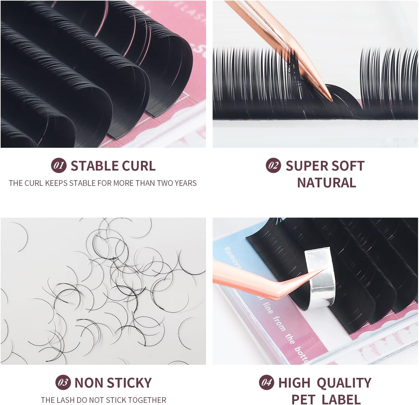 Volume Classic Eyelash Extensions 0.10 D Curl 8-15Mm Mix Matte Black Individual False Eye Lashes Extension Salon Use Natural Soft Fake Eyelashes Supplies (0.10 D, 8-15Mm Mix) image number 6