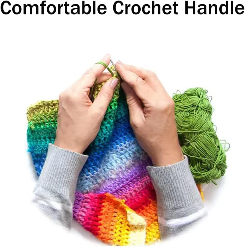 4Mm and 4.5Mm Crochet Hook，2Pack Size Crochet Hook Aluminum Soft Grip Rubber Handle Needles,Ergonomic Handle Crochet Hooks Set, Crochet Needle for Beginners and Experienced Crochet Hooks Lovers image number 1