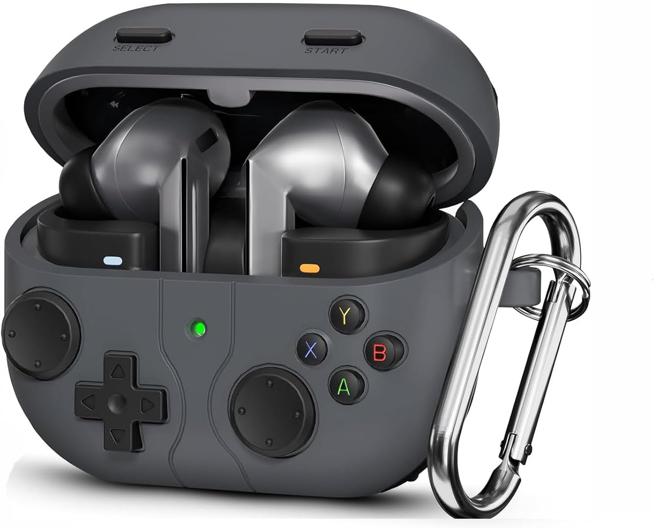 Game Case Compatible with Samsung Galaxy Buds 3 Case & Galaxy Buds 3 Pro Case,With 3D Decompression Button,Soft Silicone Classic Game Player Design Case Cover Green