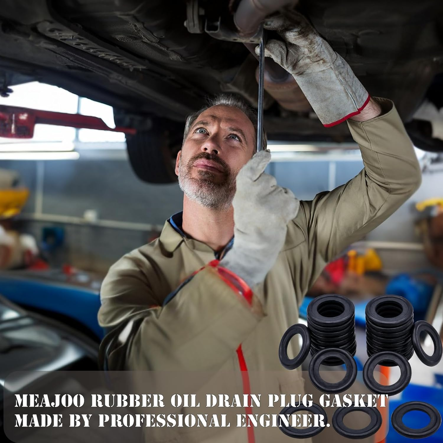 25PCS M14 Oil Drain Plug Gasket Rubber Crush Washer Seals 097-139, F0RD-5066453, F5TZ-6734-BA Engine Oil Pan Drain Plug Seal for Ford Focus image number 4