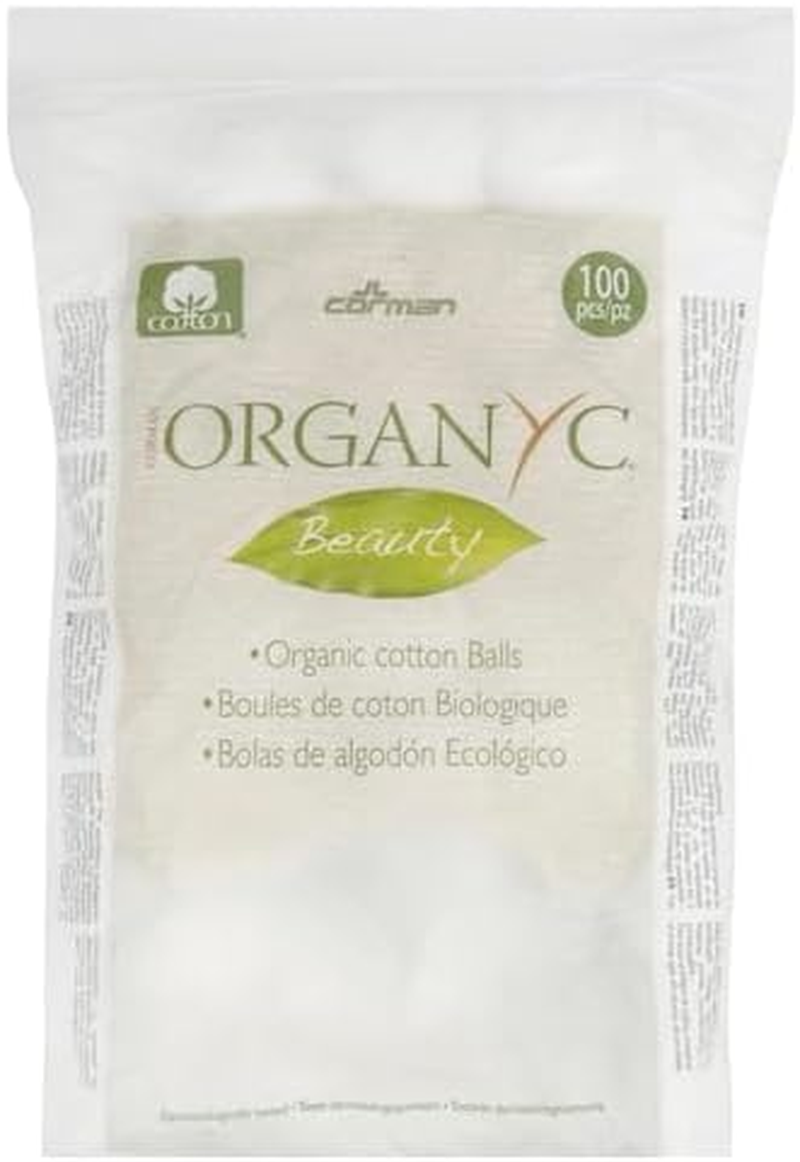 Organyc Beauty Cotton Balls, White, 100 Count (Pack of 2)