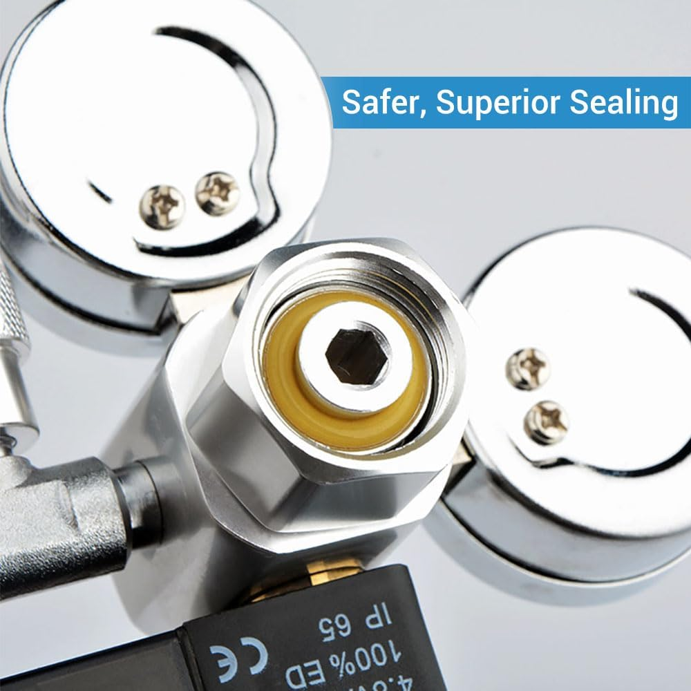 Sagasave Aquarium CO2 Regulator, Dual Check Valve Fish Tank CO2 Pressure Regulator with Bubble Counter for Aquarium Fish Tank Water Plant (G5/8) image number 4