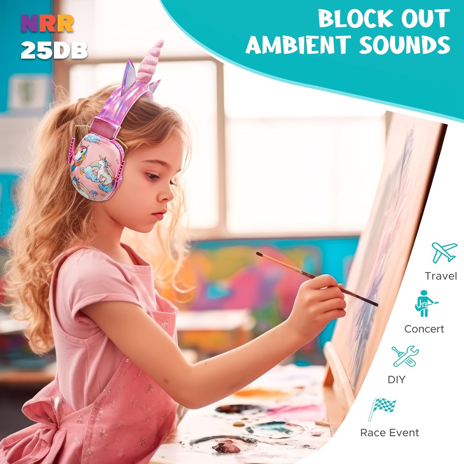 JYPS Kids Ear Defenders Children, Noise Cancelling Headphones Autism, Kids Ear Protection Earmuffs for Boys, Girls, Toddlers Age 2+, Baby Noise Blocking Ear Muffs 3-18 Months