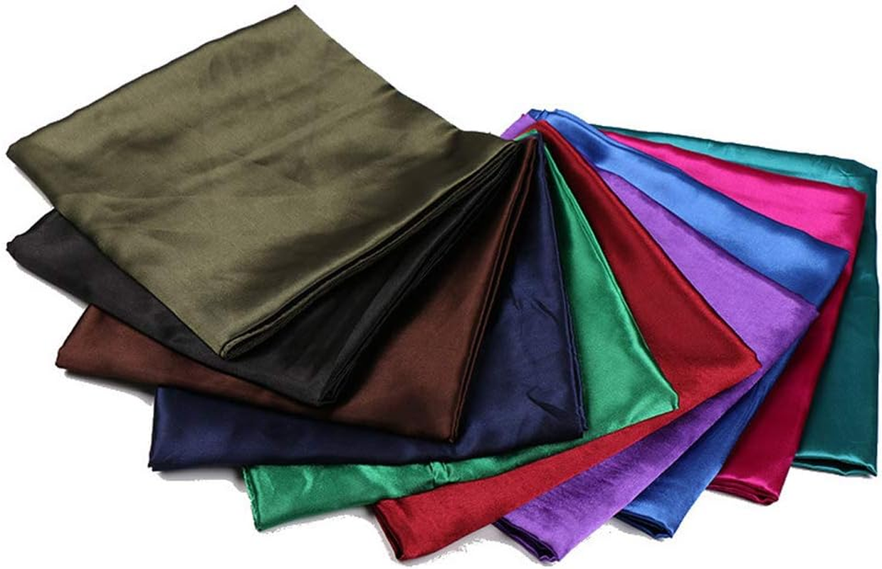 ASUITOFK 35" Womens Large Satin Square Scarf Silk Feeling Hair Wrapping Gift Headscarf Scarves - Black image number 7