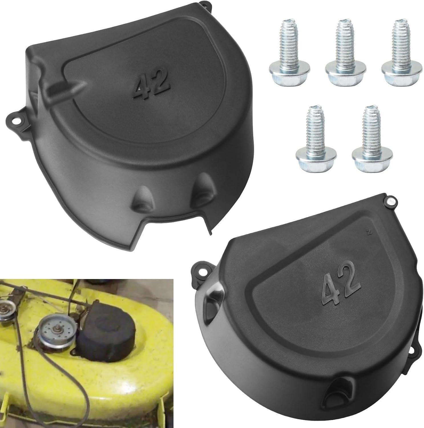 GY21773 GY21084 GX22456 L/RH Shield Kit for J-OHN Deere 42" Mower Decks 107S, D100, D105, D110, D120, D125, D130 and More Mower Package Includ Screws image number 2