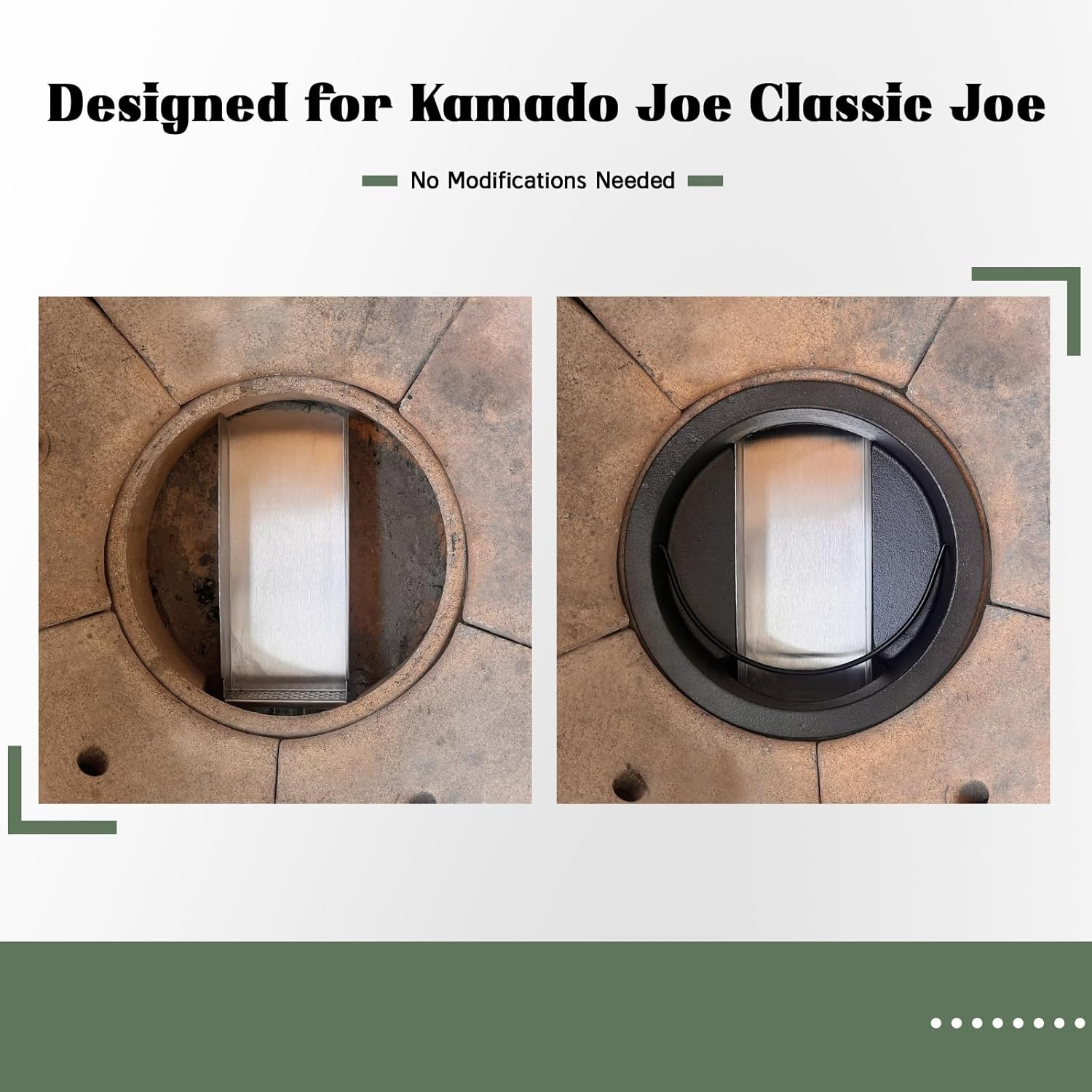 Vankey Slide Out Ash Drawer for Kamado Joe Classic Joe-Use with Cast Iron Ash Can, Premium Stainless Steel Ash Cleaning Tool with Removable Handle, Easy to Install Ceramic Grill Accessories image number 2