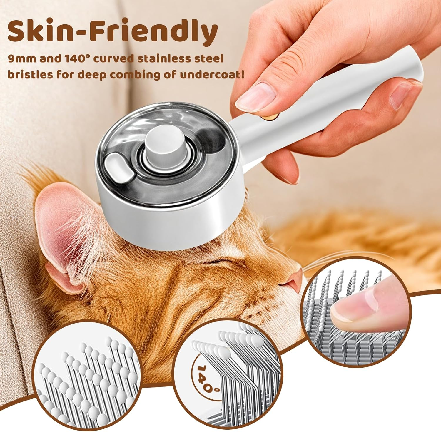 JORAGO Cat Brush with Steam Spray - 3In1 Pet Hair Remover for Indoor Cats Shedding, Cat Comb Water Brushes for Long or Short Haired Cleaning & Removal, Kitten Rabbit Massage Grooming Tool Loose Fur