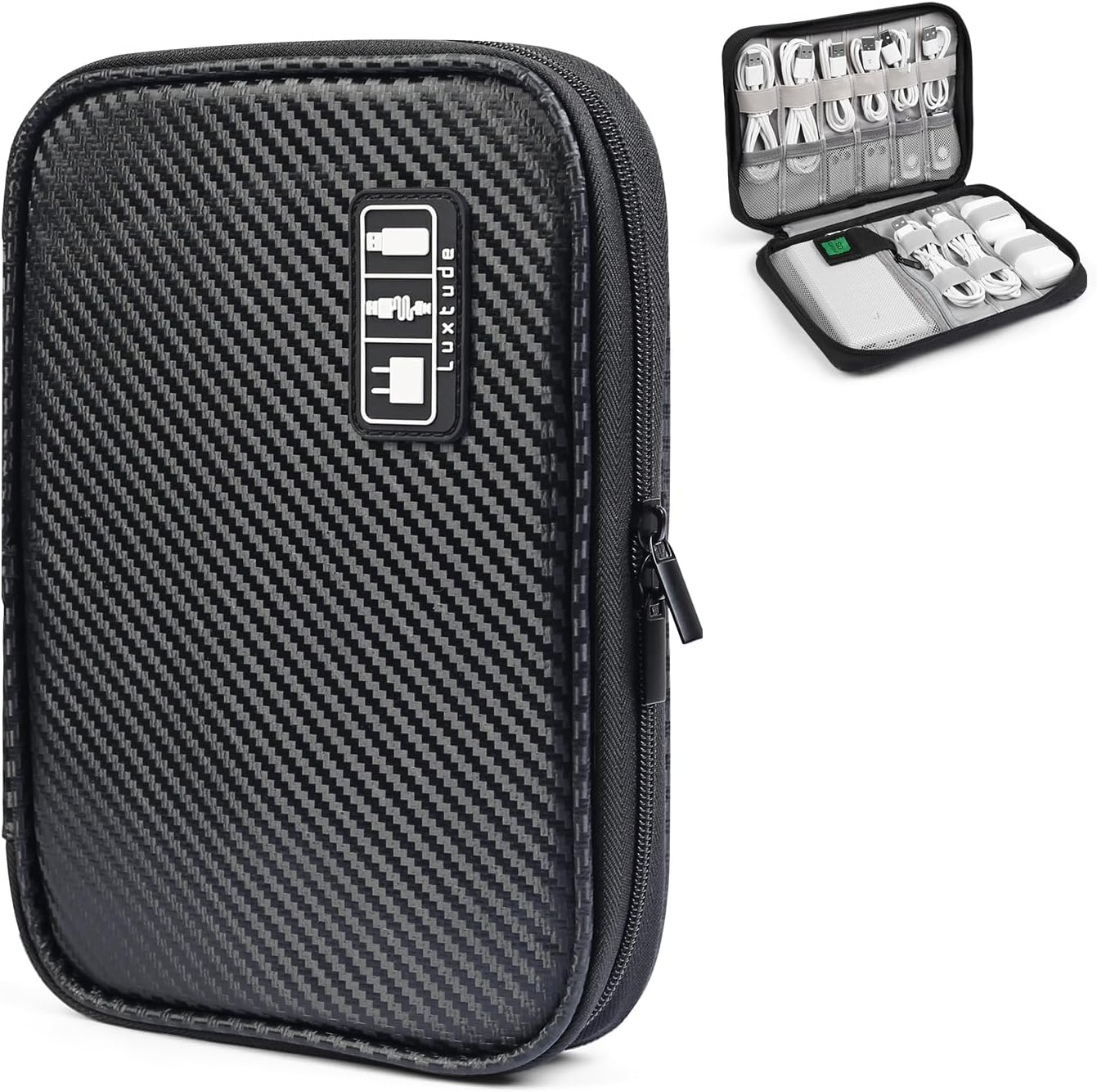 Luxtude Cable Organizer Bag, Cord Organizer Bag, Electronic Organizer Travel Case, Wire Organizer Bag, Tech Organizer Pouch, Charger Storage Organizer, Travel Essentials for Cords/Chargers/Mouses,Etc image number 5