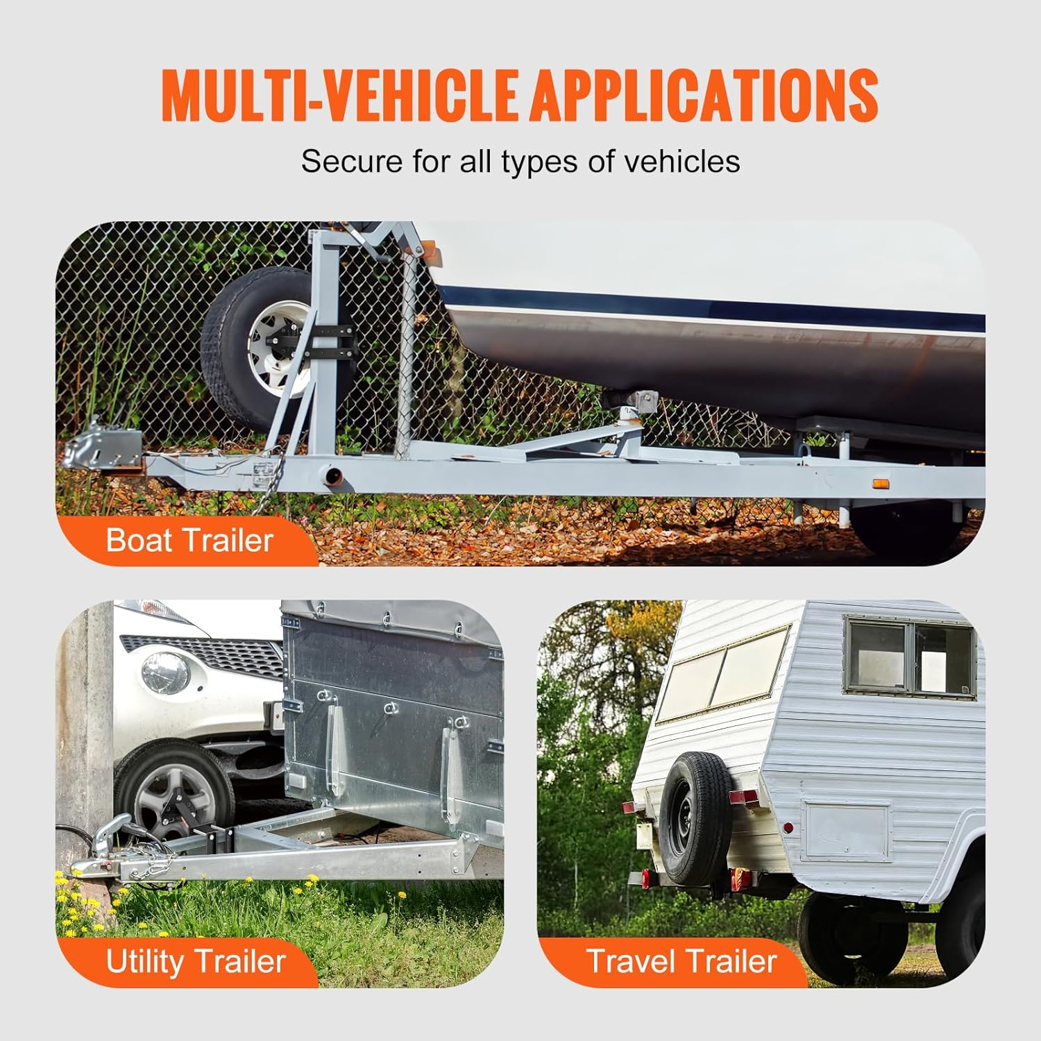 VEVOR Spare Tire Carrier, Trailer Spare Tire Mount, 160 Lbs Capacity, Utility Trailer Accessories Fits Most 4 & 5 & 6 & 8 Lugs Wheels on 4", 4.25", 4.5", 4.75", 5", 5.5", 6", 6.5" Bolt Patterns image number 5