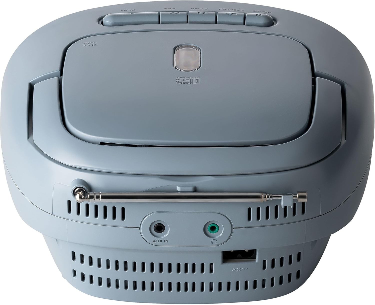 REFLEXION CD Player with Cassette and Radio for Mains and Battery Operation (PLL FM Radio, LCD Display, AUX Input, Headphone Jack), White/Blue, RCR2260 image number 2