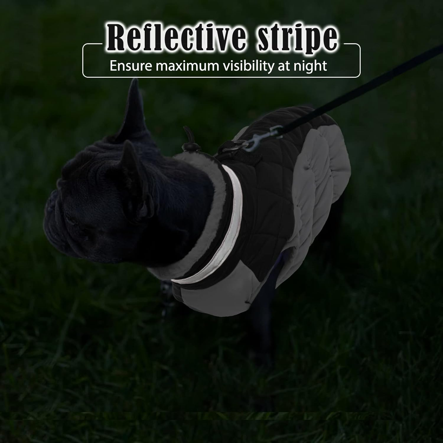 Hjumarayan Dog Coat for Small Medium Large Dogs, Dog Jacket Warm Dog Vest Winter Coat Dog Waterproof Dog Coat Lined, Dog Coat French Bulldog (Black L)