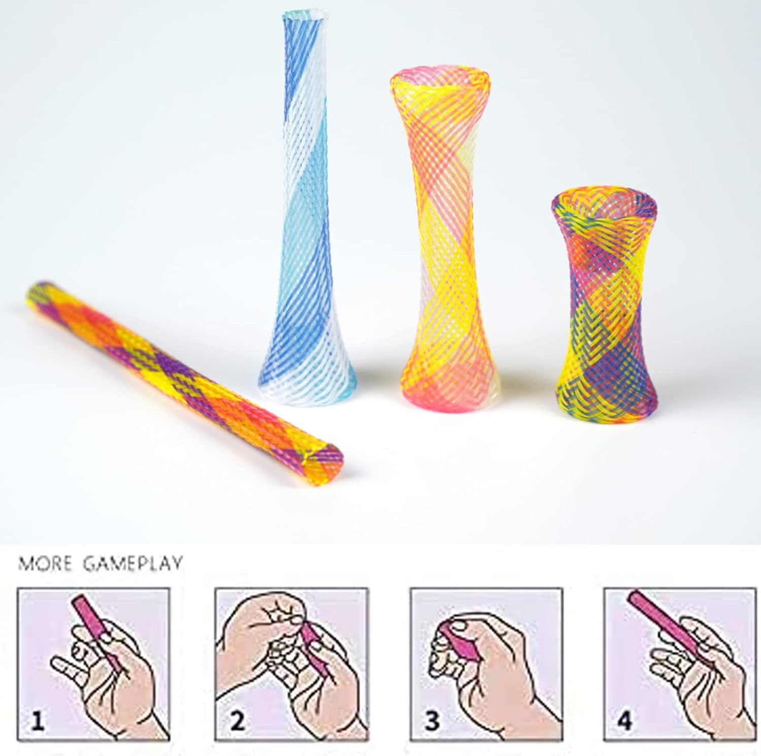 46 Piece Cat Toys Set: Colorful, Interactive Spring & Tube Toys for Indoor Cats - Flexible Plastic Spiral Coils for Kittens image number 5