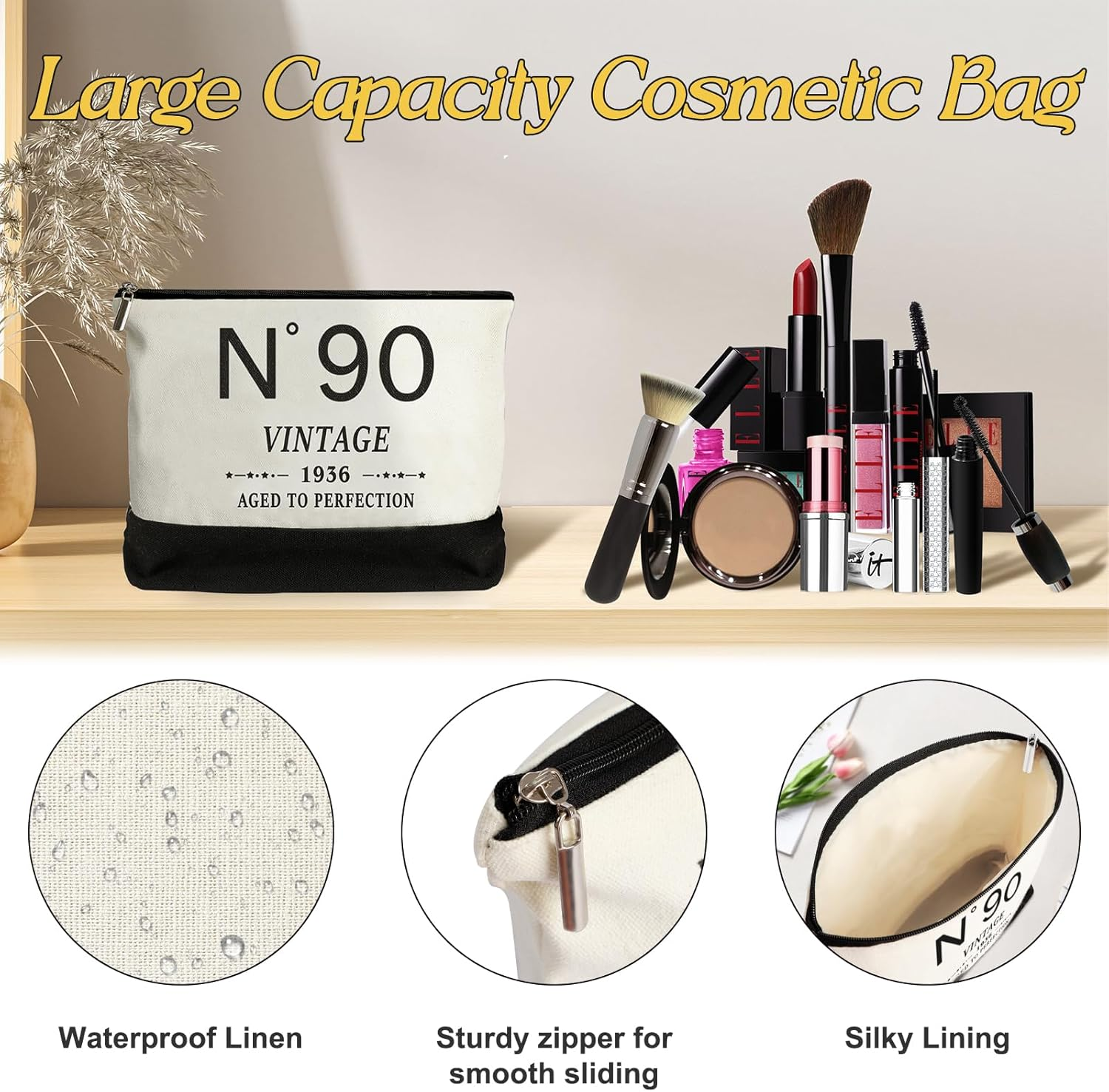 Yeohjoy Birthday Gifts for Women Canvas Tote Bag & Cosmetic Bag & Back in Poster, Gifts for Wife/Mom/Sister/Aunt/Friends/Her image number 4