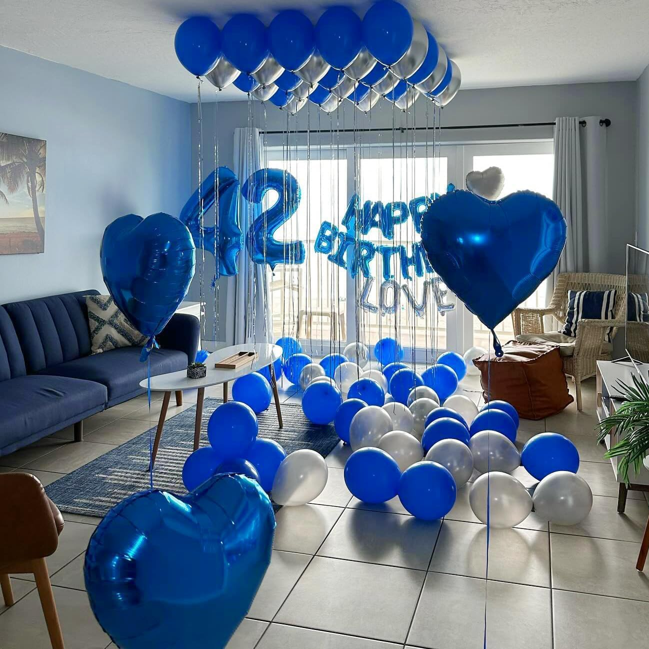 Navy Blue 4 Balloon, 40 Inch Number Balloon, 4Th Birthday Decorations, Blue Party Supplies, Giant Number 4 Balloon for Party Decoration image number 2