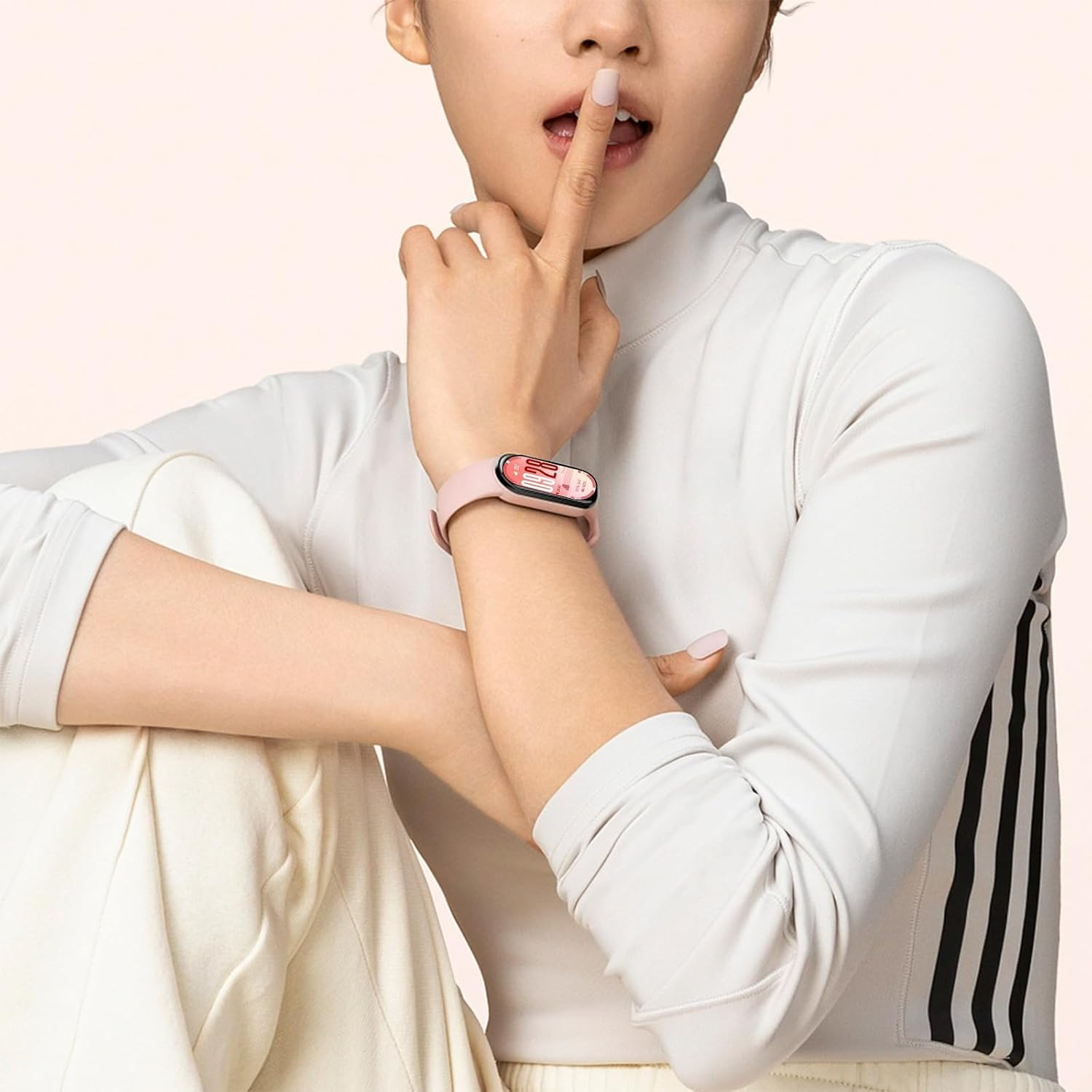 Msksjer Sports Bracelet Compatible with Xiaomi Smart Band 10/9/8 Women Men Soft Silicone Comfortable and Breathable Replacement Strap for Xiaomi Band 10/9/8 image number 2