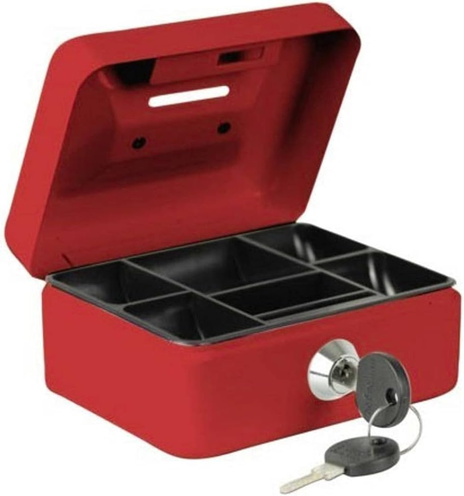 Burg-W&auml;chter Money 5012 Cash Box Lockable with Key, Slot and Cash Insert, Small, Sheet Steel, Blue image number 2